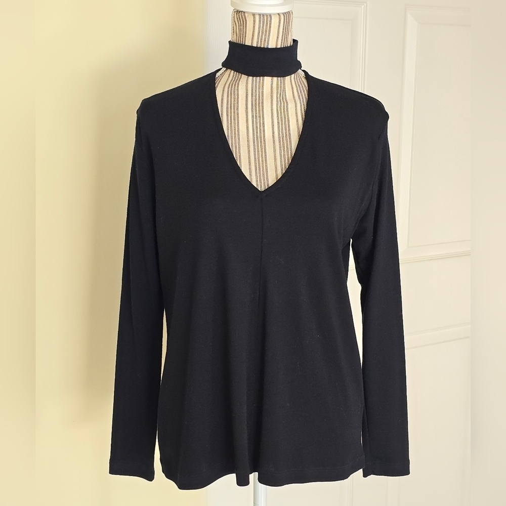 Kookai Merino Wool Black Women's Long Sleeve Top 2